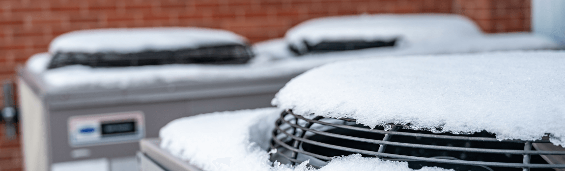 outdoor ac units with snow